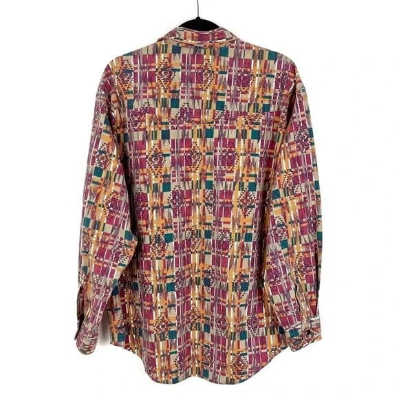 VTG The 45th West Collection Mens Button Down Shirt L Southwestern City Chic - Picture 4 of 9